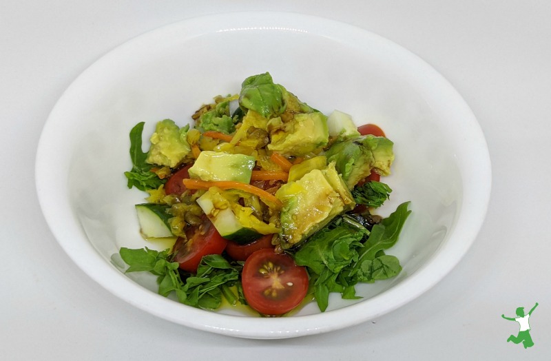 arugula, sauerkraut and avocado salad