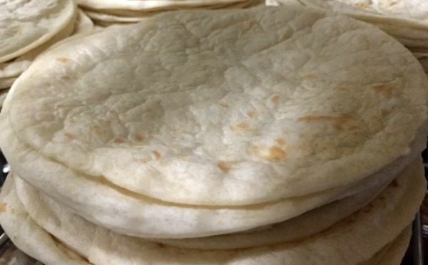 stack of sourdough tortillas