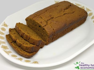 sprouted pumpkin bread sweetened with fruit and no sugar on a platter