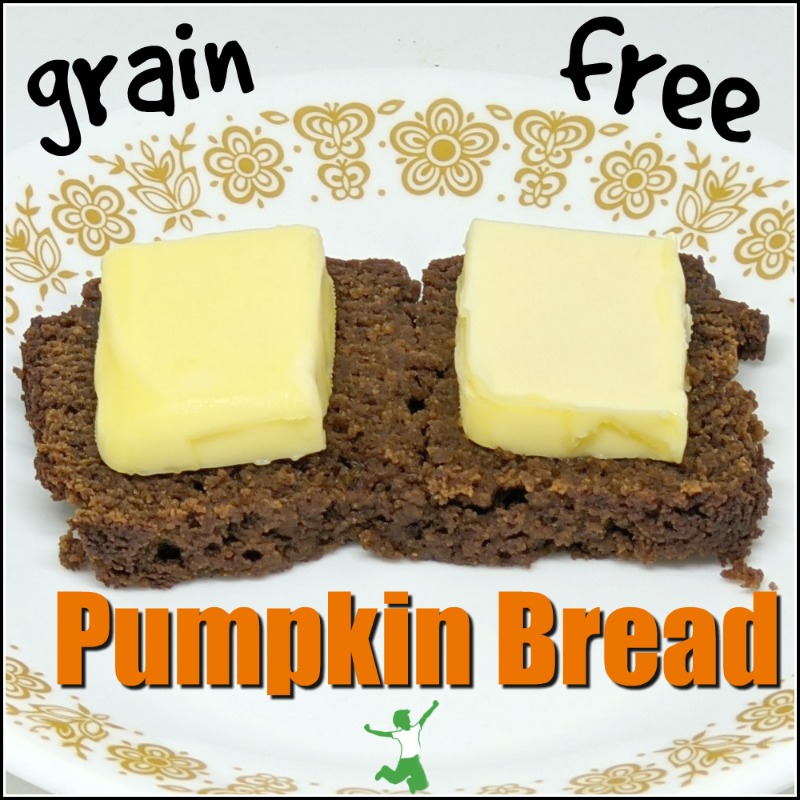 slice of low carb pumpkin bread with butter