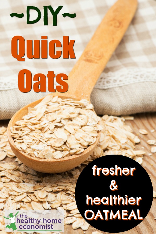 whole grain instant oats on a cutting board