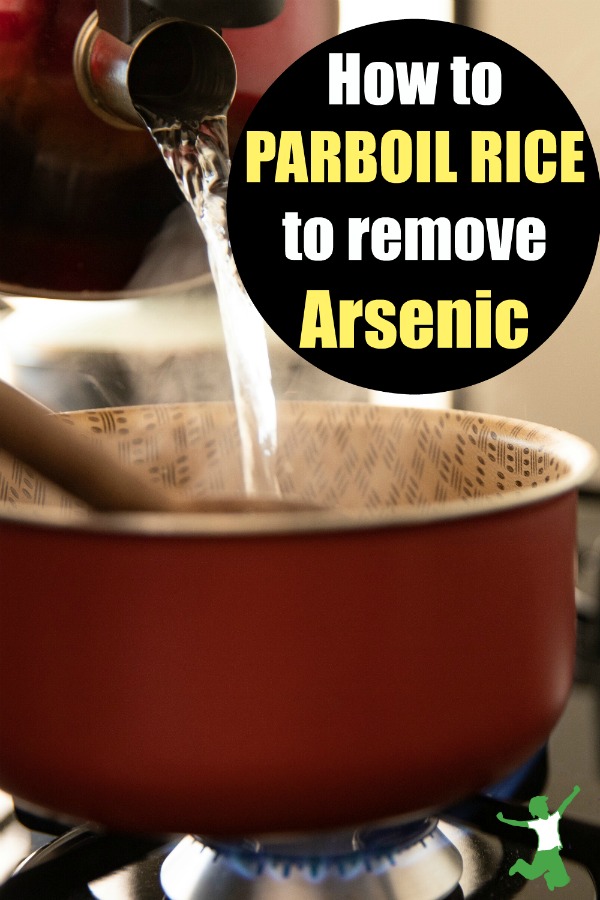 pot of parboiling rice on the stove