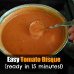 tomato bisque in a pan on the stovetop