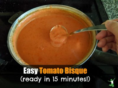 tomato bisque in a pan on the stovetop