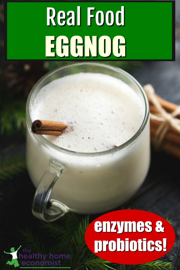healthy eggnog in a glass on holiday table