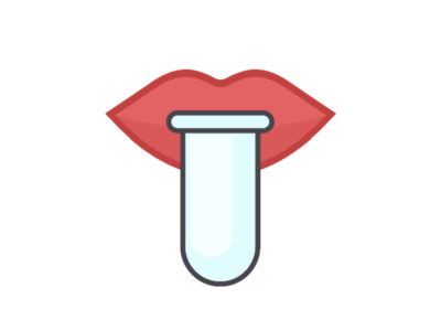 mouth and cup for saliva test
