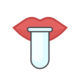 mouth and cup for saliva test