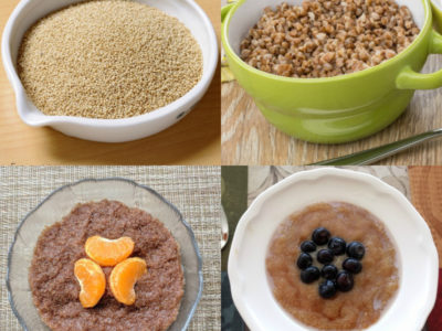 gluten-free hot breakfast cereals in bowls