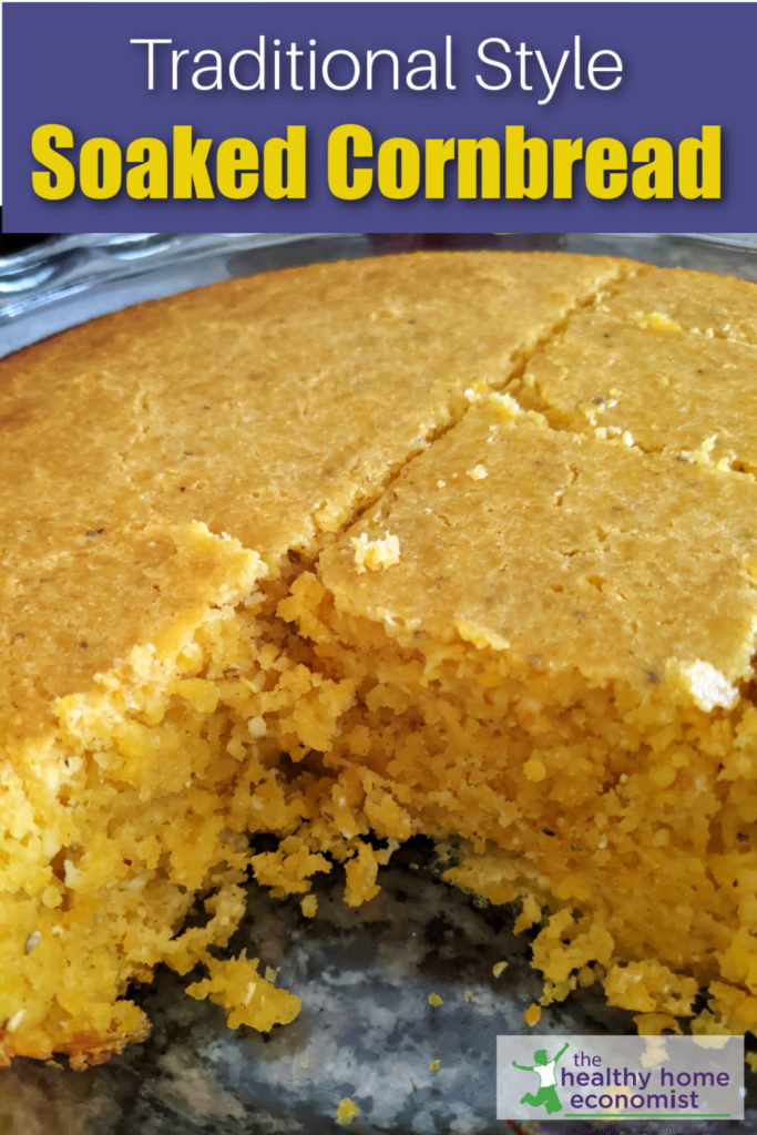 pan of baked cornbread on a counter