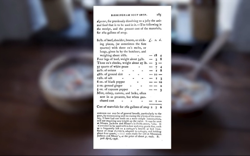 soup kitchen recipe from 1798