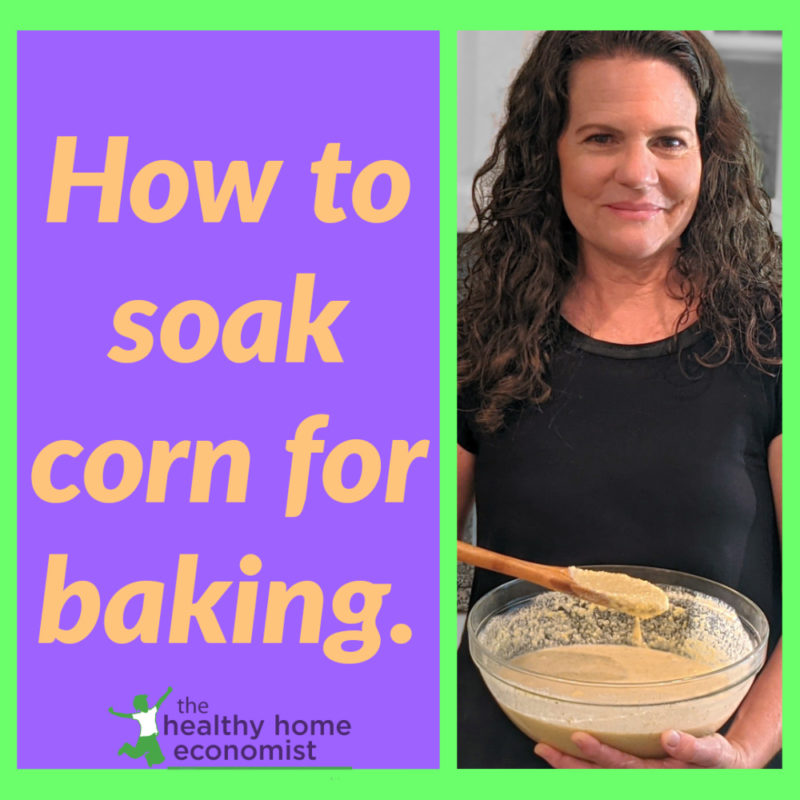 woman with bowl of soaking corn