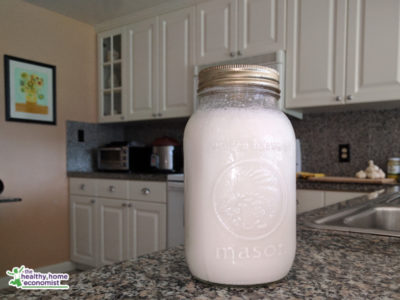 quart of easy kefir on granite counter