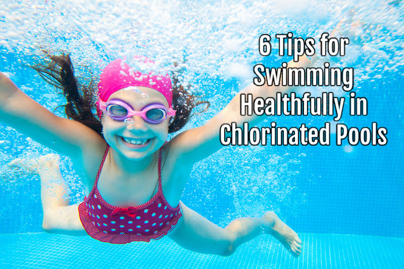 swimmingpool little girl swimming underwater in a chlorinated pool