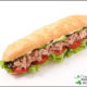 subway tuna sub on a white background