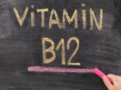 vitamin b12 written on a chalkboard
