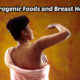 woman who eats estrogenic foods doing a breast self-exam