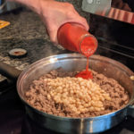 pan of keto chili on the stovetop