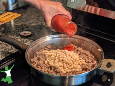 pan of keto chili on the stovetop