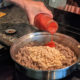 pan of keto chili on the stovetop