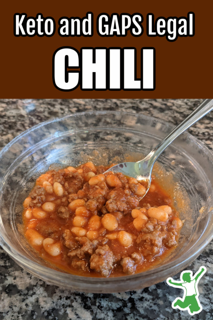 keto chili in a bowl with a spoon