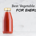 glass bottle of energy boosting vegetable juice