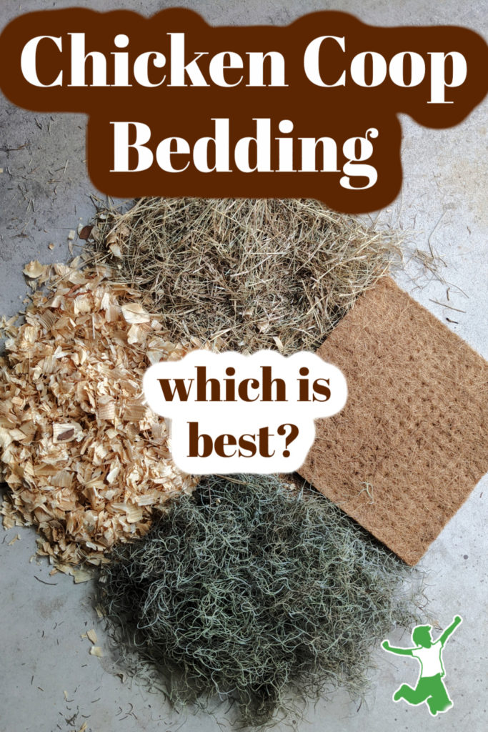 hay, wood shavings, coco coir and moss coop bedding