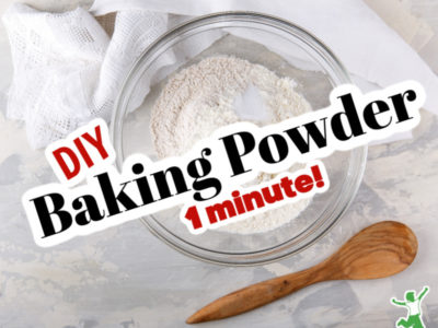 homemade baking powder in a small glass bowl