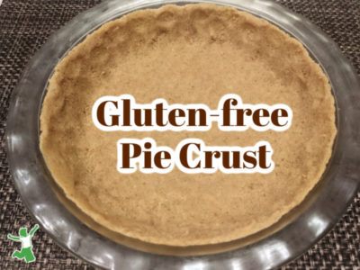 healthy gluten-free crust in a glass pie plate