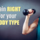 woman with endomorph body type lifting weights