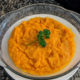 cultured sweet potato mash in a glass bowl