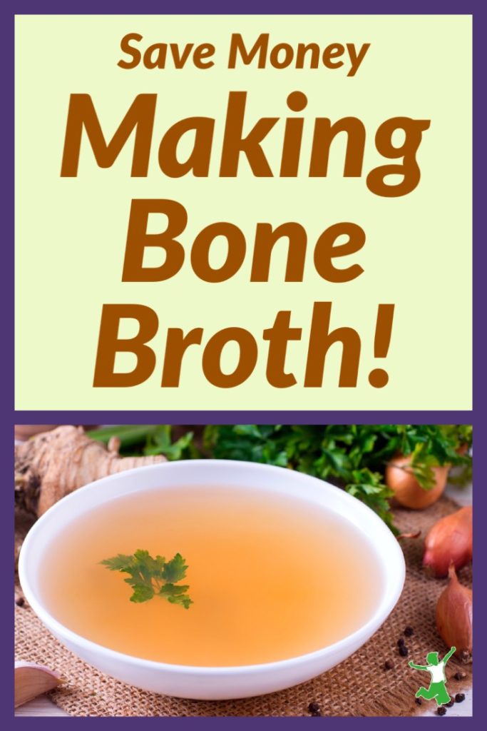 broth from reused bones in a white bowl