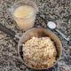 overnight oats in a pan with a cup of bone broth and sea salt