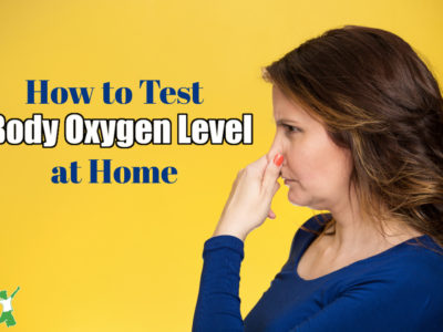 woman testing oxygen levels holding her nose