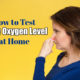 woman testing oxygen levels holding her nose