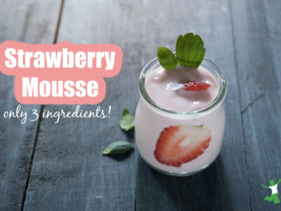 simple strawberry mousse in a small glass