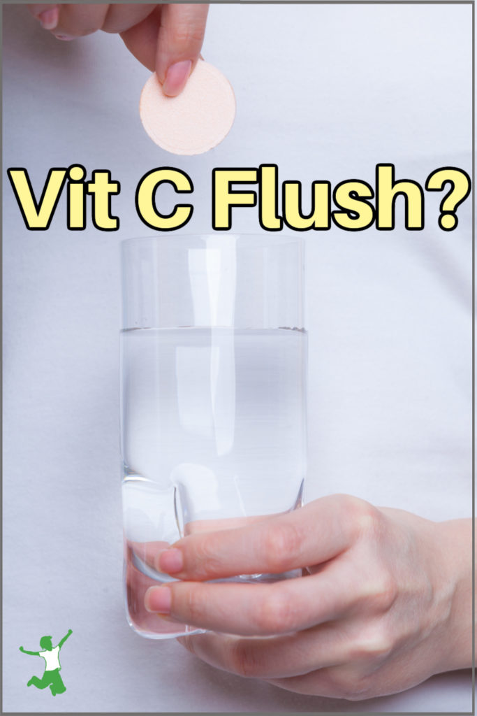 woman dropping high dose vitamin c tablet in water