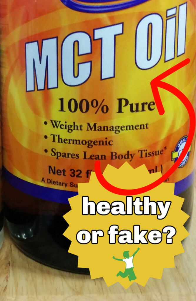 glass bottle of unhealthy mct oil