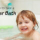 smiling child taking a fever bath for faster healing