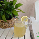 cultured honey lemonade in glass pitcher