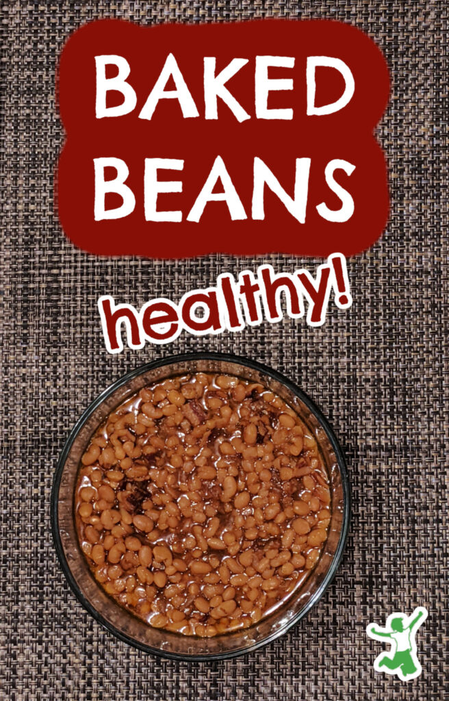 low sugar southern style baked beans in a glass bowl