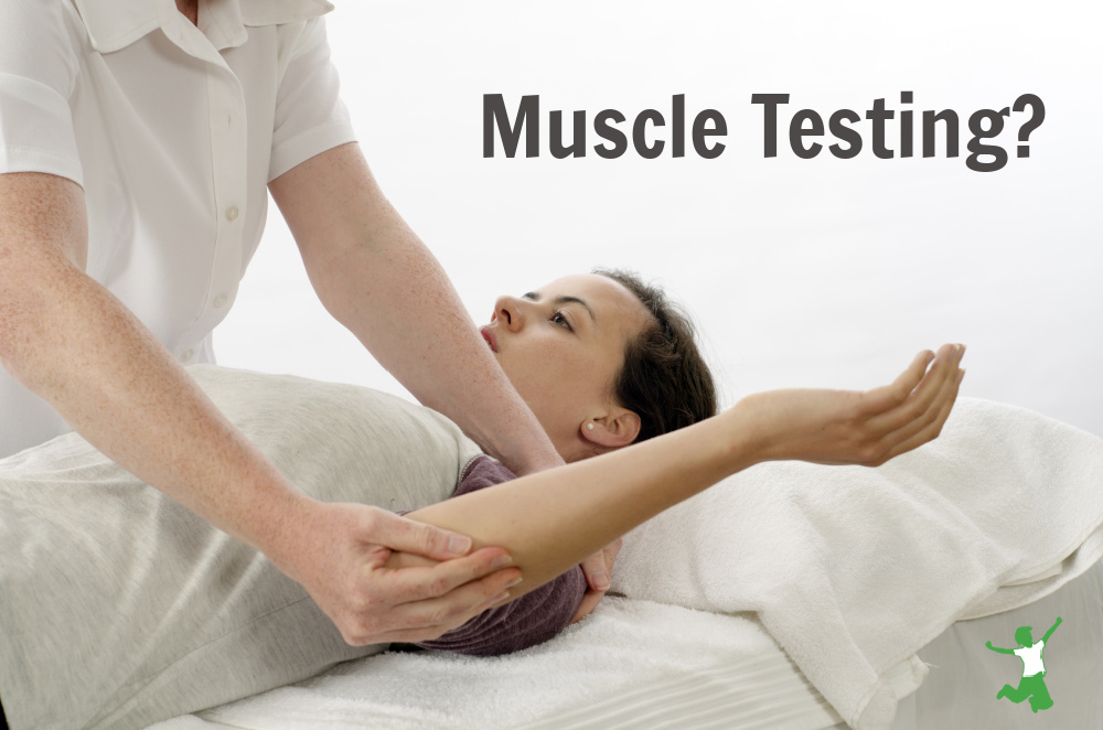 doctor performing kinesiology muscle testing on a woman patient