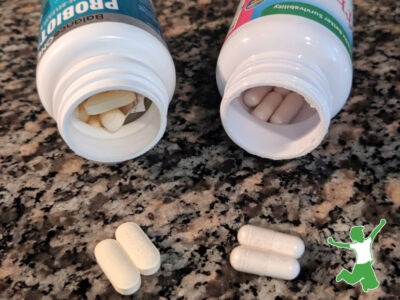 capsules of most effective probiotics on granite counter