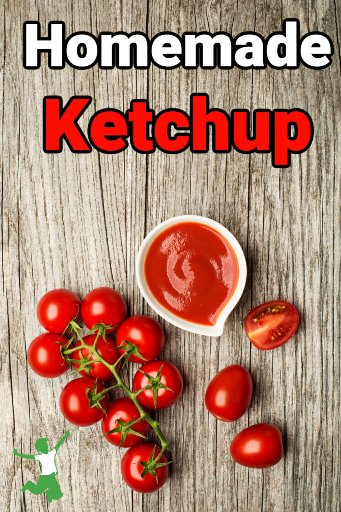 homemade ketchup in a white dish wooden background