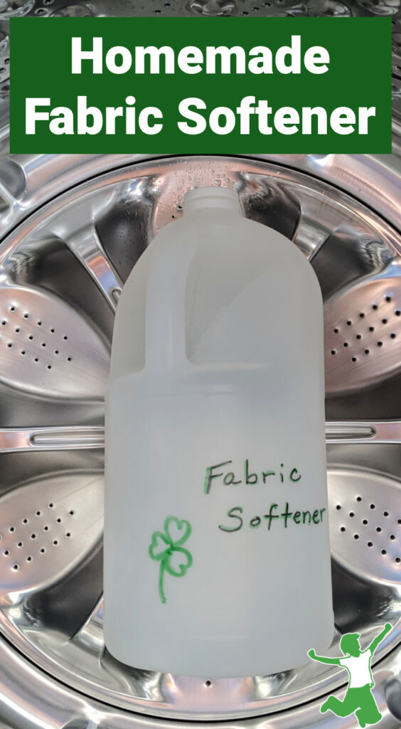 homemade fabric softener in a bottle for nontoxic laundry
