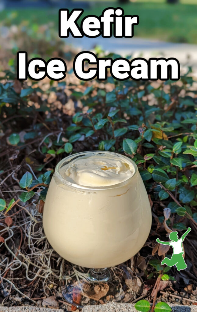 vanilla kefir ice cream in a dessert glass