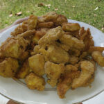 low carb chicken fingers on white platter