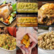 collage of healthy stuffing recipes for holidays and Thanksgiving