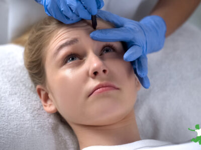 woman getting botox injection