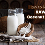 glass bottles of raw coconut milk