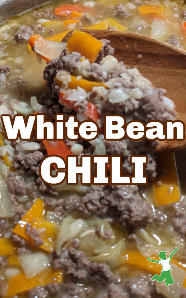 Low Starch White Bean Chili Pepper in a Pot on the Stove